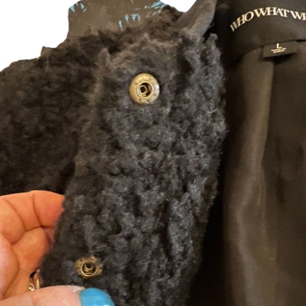 Who What Wear Black Sherpa Jacket - Picture 5 of 6
